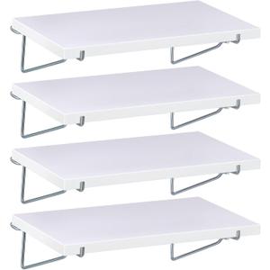 Blulu 4 Set Large Pegboard Shelf Kit Fiberboard peg Board Shelving Storage Brackets Stain Resistant Peg Board Organizer Shelves Pegboard Accessories for Wall(10 x 5.7 inches,White)