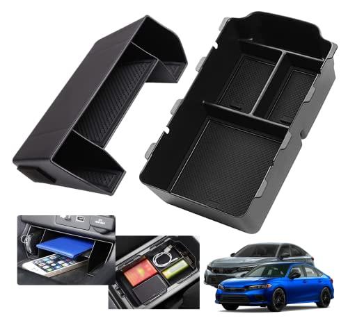 XXCIWP 2024 2025 2026 Civic Center Console Organizer Tray for 2023 2022 Honda Civic 11th Gen Sedan Hatchback LX EX Sport 2022 Accessories Civic 2023 Central Console Organizer Insert Tray(2pcs)