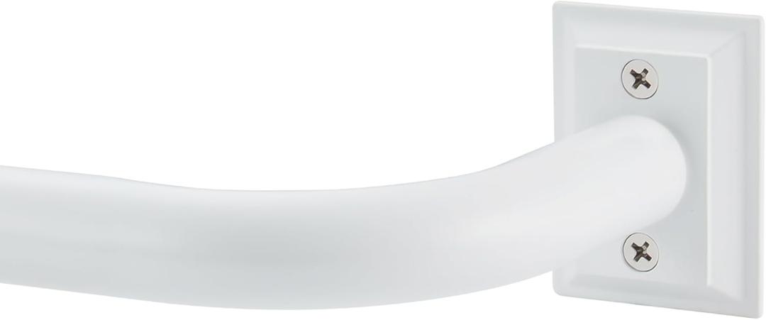 Vimayta Wrap Around Curtain Rod for 28 to 160 Inches Window, Splicing Structure, 1 Inch Room Darkening Blackout Curved Drapery Rods with Heavy Duty Alloy Bracket, Wall&Ceiling Mounted, Matte White