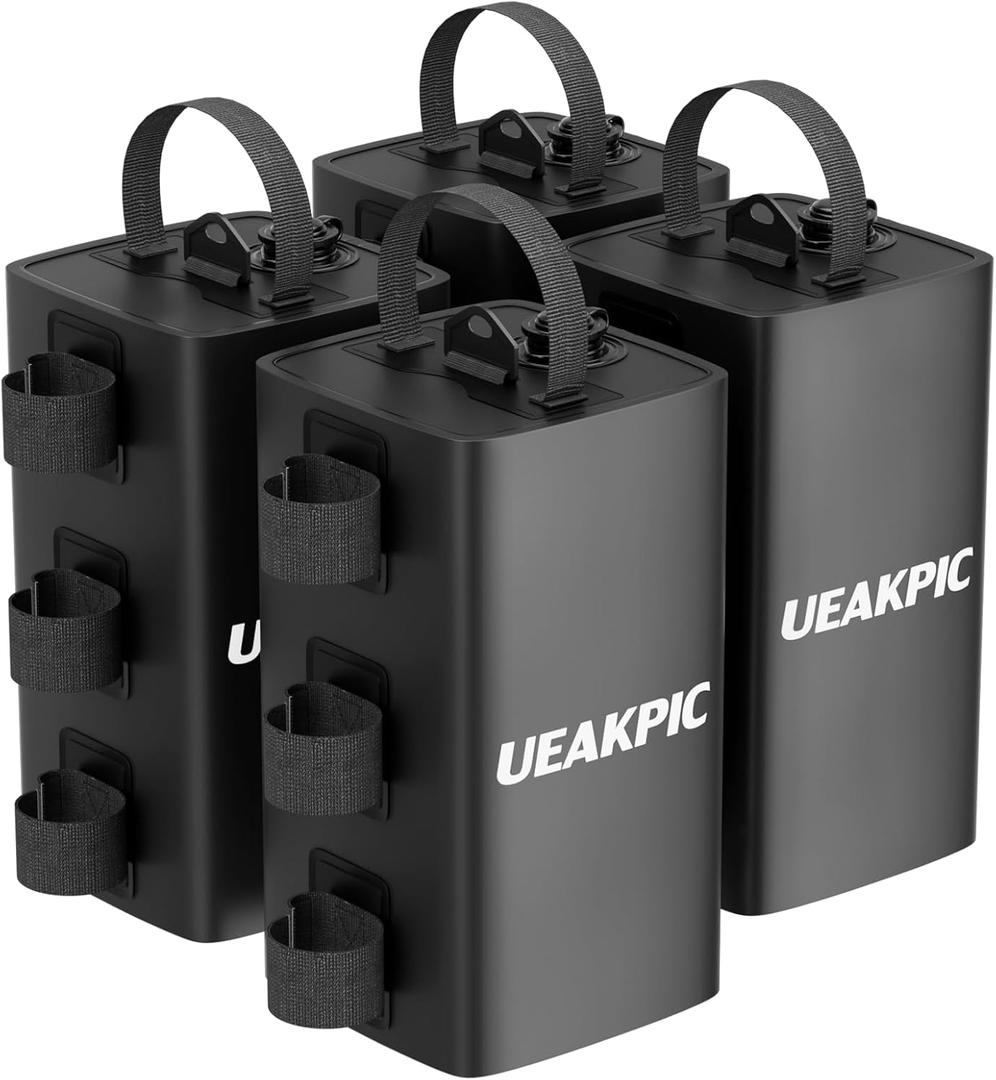 Canopy Weights, 88 LBS Heavy Duty Set of 4 Tent Water Leg Bags for Outdoor Gazebos, Umbrellas, Pergolas, Sunshades & Patio Furniture (Black 10L x 4) Canopy Weights, 88 LBS Heavy Duty Set of 4 Tent Water Leg Bags for Outdoor Gazebos, Umbrellas, Pergolas, Sunshades & Patio Furniture (Black 10L x 4)