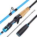 Sougayilang Fishing Pole, 2PC Spinning Rod with EVA and Cork Handle Grip, Baitcasting Rod for Freshwater Fishing Rod-Blue-5.9ft-Casting