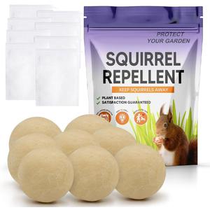 Squirrel Repellent Outdoor, Chipmunk Repellent, Repellent for Squirrels, Squirrel Deterrent for Gardens/Attics/Cars/Bird Feeders (1 Ounce (Pack of 8))