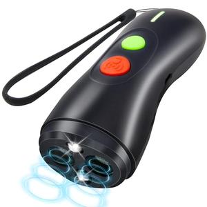 MUYFIO Dog Bark Deterrent Device - Ultrasonic Anti Barking Device for Dogs，Rechargeable Dog Bark with Remote up to 50 FT Range, Dog Training Device Indoor＆Outdoor with LED Flashlight, Black