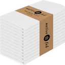 Native Fab Cloth Napkin Set of 12, 100% Cotton, Washable Fabric, Reusable Cloth Napkin 17x17 inches, Table Decor Napkins for Wedding, Dinner, Events - White