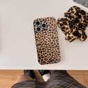 Brown Cheetah Print Phone Case for iPhone 16 Pro 6.3in - Cute and Chic Trendy Retro Tortoise Leopard Classic Soft Slim Protective Cover for Cool Girls and Elegant Women