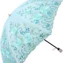 MizHome Lace Parasol Double-Layer UV Protection Compact Folding Umbrella Handmade