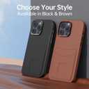 YICOSUN Case for iPhone 15 Pro Max: Wallet Case with Card Holder - Luxury Leather Design - Standalone Button & Anti Stick- Phone Cover for Women Men(6.7-inch) - Brown
