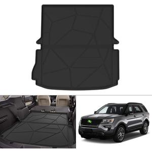 KUST Trunk Cargo Mat for 2011-2019 Ford Explorer, Rear Cargo Trunk Liner for Explorer Accessories All Weather Protection TPE Rubber Raised Edge