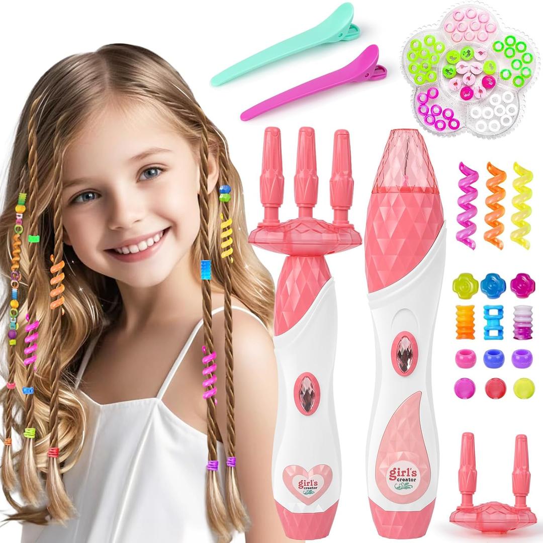 Hair Braiding Machine  DIY Hair Salon Toys for Girls with Braider, Beads & Accessories, Kids Hair Styling Tool Toy Set for Girls 3 4 5-12 Years Old