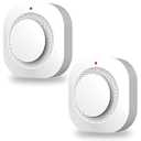 COHANSHAN Smoke Alarm，Smoke Detector，fire Alarms Smoke detectors，AA Batteries for 5-Year Life，complies with UL Certification，360° Intelligent Detection，Battery-Powered Smoke Alarm，Wiring-Free,2-Pack