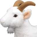 FRANKIEZHOU Lifelike Goat Stuffed Animal- White 11.5", Soft Sheep Model Plush Toy,Girl Toys,Gifts for Kids,Cudding Toy