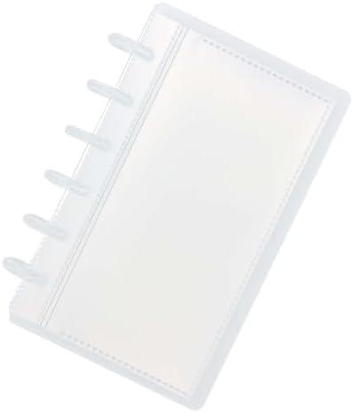 XiowDow Discbound Photo Card Album with Frosted PP Cover 20 Sheets Clear PP Sleeves 6 Discs Bound Organizer Storage Book for Cash Money Stickers Photos Cards (6 Rings 1 Pocket)