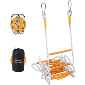 Rope Ladder, Fire Escape Ladder 2 Story Window, Flame Resistant Safety Extension Fire Ladders with 2 Hooks (5M, 16FT)