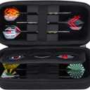 Hard Case Compatible with Steel or Soft Darts Set, Storage Holder Fits Dart Tips Shafts Flights and Accessories (All Black Case)