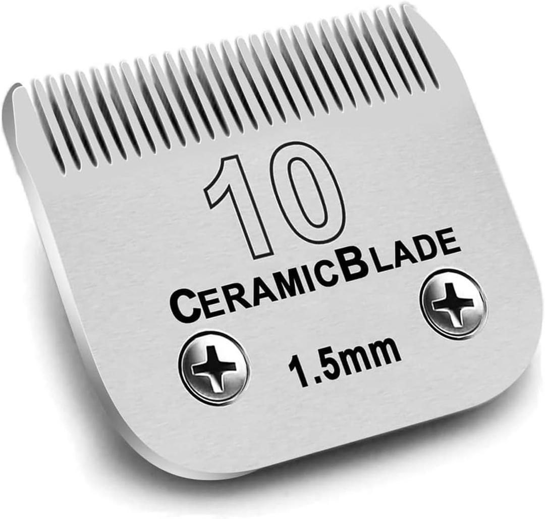 Audoc 1Pack 10 Blade Dog Groomg Blades Compatible with Pet Clipper/Oster A5/Wahl KM Series Dog Clipper,Ceramic Blade & Stainless Steel Blade (#10+30+40)