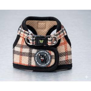EcoBark Step in Dog Harness EcoFriendly Teacup Dog Harnesses ford Small Dogs Reflective and Adjustable Mini Body Halter Vest Tiny Soft Mesh Toy Breed Harness (Beige Plaid, XXS)