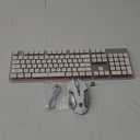 SEUNKWANG V3 Wireless Keyboard and Mouse with Single Backlit, Metal Panel, Bluetooth/ 2.4G Rechargeable Computer Keyboard and Mouse Combo Silent Light up Full Size Cute Keyboards-White