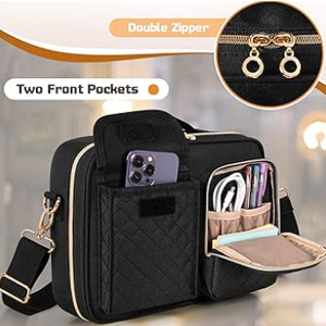 LUXJA Bible Cover Case for Women with Detachable Pen Slots, Bible Case with Multiple Pockets and Shoulder Strap (Patent Pending), Black