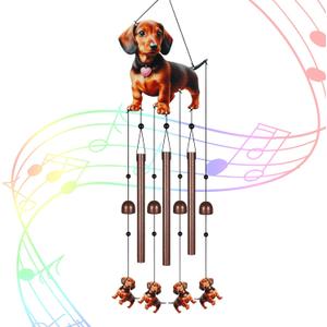 Gifts for Mom, Wind Chimes for Outside Perfect for Outdoor Gardens Patios Home Decor, Features Melodious Tones Create a Zen Atmosphere, Retirement Gifts for Women Men(Colorful Dachshund)