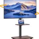 Rolling TV Stand Mobile TV Cart on Wheels for 26-75 Inch TVs Hold Up to 88 Lbs, Height Adjustable Portable Floor TV Stand with Swivel Mount Max VESA 600x400mm, Black