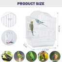 Small Bird Travel Cage-Lightweight Small Birds Starter Kit with Birdcages and Accessories Great for Parakeets Lovebirds Parrotlets Finches Canaries Removable Plastic Tray Include (White11.8"L x 9"W x 15.3"H)