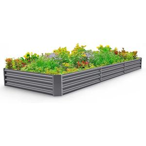 Land Guard 1241ft Galvanized Raised Garden Bed Kit for Vegetables, Galvanized Super Large Metal Planter Raised Garden Boxes Outdoor(359 Gallon CapacityGrey (Gray)