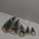 Mini Christmas Tree Small Christmas Tree Desktop Miniature Pine Tree Sisal Bottle Brush Trees with Wooden Base for Christmas Decor Christmas Party Home Table Craft Decorations (Green)