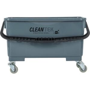 Restaurantware-Clean Tek Professional 25 Quart Cleaning Bucket, 1 Bucket With Wheels - Heavy-Duty, Comfortable Handle, Gray Plastic Pail, Portable, For Restaurant, Home, School, Office, And More Restaurantware-Clean Tek Professional 25 Quart Cleaning Bucket, 1 Bucket With Wheels - Heavy-Duty, Comfortable Handle, Gray Plastic Pail, Portable, For Restaurant, Home, School, Office, And More