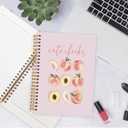 Cute Peach Notebook, Preppy Pink Peach Journal, Summer Fruit Lover Gifts Spiral Notebook Journal for Note Taking, Pink Office Supplies, 5.5x8.3 Inch