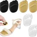 6 Pairs Forefoot Cushion Inserts for Women Shoes, Metatarsal Pads, High Heels Non-Slip Comfort Pads Anti Sliding Foot Pad for Open Toe Shoe Forefoot Pad, Women Shoes Too Big