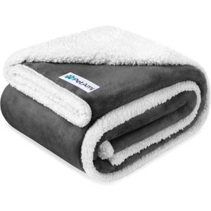 PetAmi Waterproof Dog Blanket for Small Medium Dog Puppy Cat Throw for Couch Cover Leakproof Protection, Sherpa Fleece, Reversible Soft Washable 29x40 Charcoal Gray