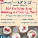 Cooling Racks for Cooking and Baking - 8.5"x12" Oven Safe Premium Stainless Steel Heavy Duty Baking Rack Tight-Wire, Fits Quarter Sheet Pan for Roasting & Grilling & Cooking - 1 Pack