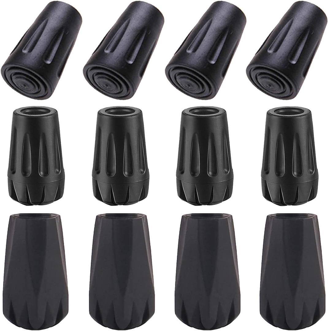 Amzlike Extra Thick and Wear ResistingTrekking Pole Tip Accessories Set Hiking Pole Rubber Tips Replacement
