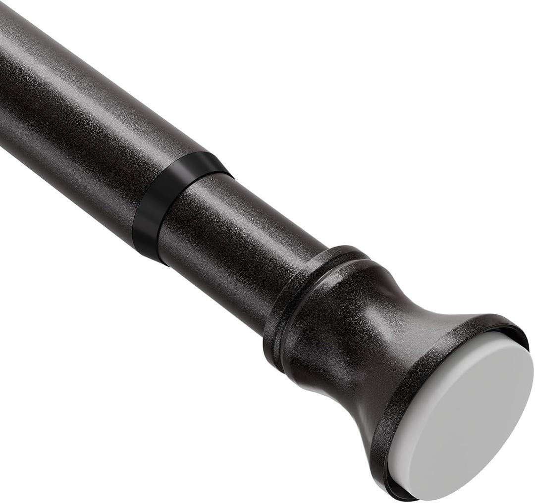 Amazer Spring Tension Shower Curtain Rod, 26-42 Inches Rust-Resistance Tension Curtain Rod Bathroom Rod, Adjustable Shower Curtain Rod No Drill, Bronze