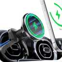 15w Charger Car Phone Mount for Magsafe, Air Vent Car Mount Magnetic Wireless Phone Holder for Mercedes Benz A/B/C/E/V/G/Class & Audi A1/A3/A3 for iPhone 17 16 15 14 13 12 Pro Max, Black
