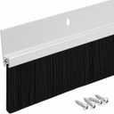 Aluminum Brush Door Sweep for Bottom of Door Exterior, 48 Inch, Metal Door Sweep for Interior & Exterior Doors, Storm Doors, & Screen Doors, Seals Gaps up to 1-1/2", Made in USA