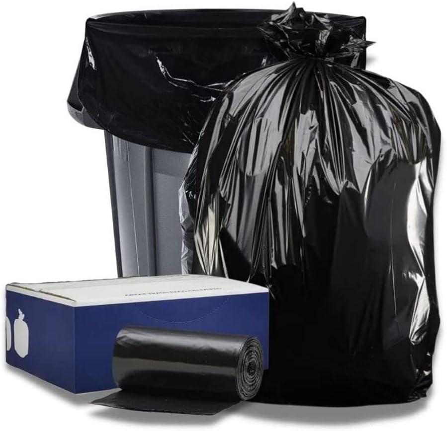 Plasticplace 95-96 Gallon Garbage Can Liners  1.2 Mil  Black Heavy Duty Trash Bags  Rolls  61 x 68 (15 Count) (15 Count (Pack of 1))