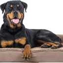 Furhaven Orthopedic Dog Bed for Large Dogs w/ Removable Bolsters & Washable Cover, For Dogs Up to 95 lbs - Plush & Suede Sofa - Almondine, Jumbo/XL