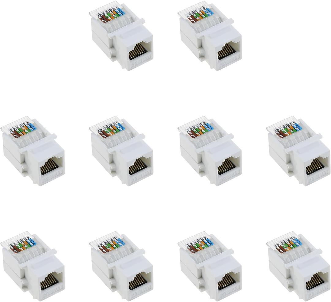 10PCS Cat5e Tool Free Keystone Jack Connector Adapters RJ45 Cable Network Information Panel