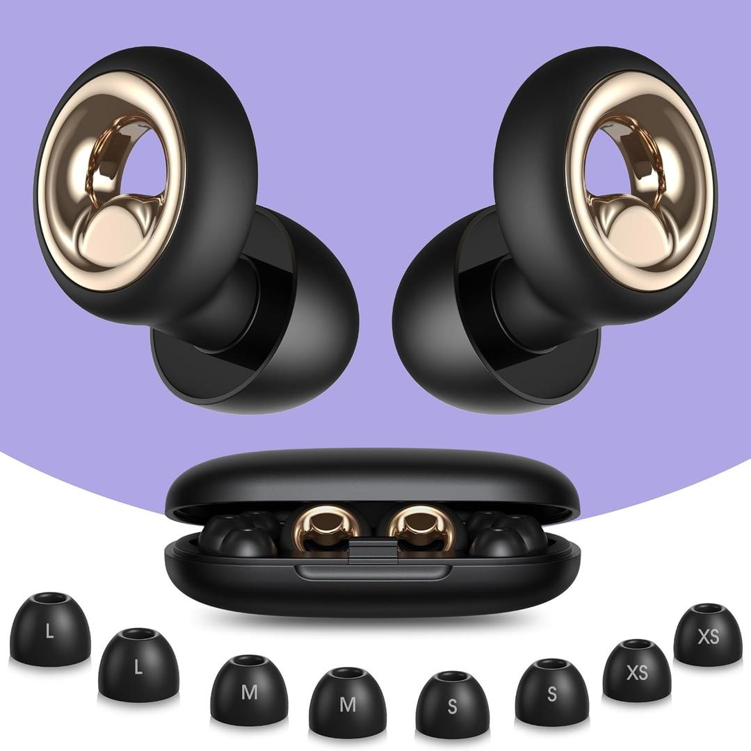 Ear Plugs for Sleeping, 45dB Silicone Ear Plugs for Noise Reduction, Reusable Sleeping Noise Cancelling Earplugs for Snoring, Concert & Shooting Ear Protection with 8 Eartips(Charcoal)