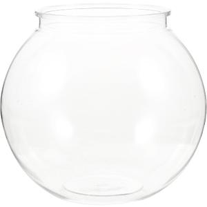 ULTECHNOVO Transparent Plastic Fish Tank Small Round Aquarium for Household Goldfish with Break-Resistant Design Clear Fishbowl for Desk and Home Decoration 7 X 7 X 6.3