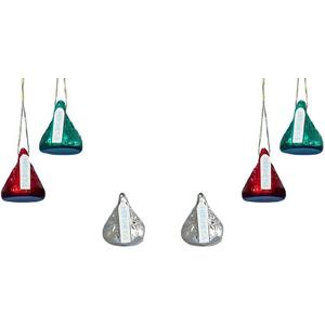 HERSHEY'S HY0158 Kurt Adler Plastic Mini Kisses Ornament, Set of 6,Christmas