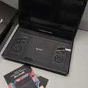 15.7" Portable DVD Player with 14.1" Large Screen Support, HDMI Input, 5 Hrs Rechargeable Battery, Sync TV/Projector, USB/SD, Region Free, Dual Speaker, Multiple Disc Formats, Black (Black)