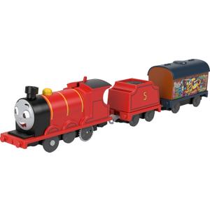 Thomas & Friends Motorized Toy Train Graffiti James Battery-Powered Engine with Tender & Cargo Car for Pretend Play Preschool Kids Ages 3+ Years