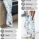 Mens Pajama Pants Soft Lightweight Lounge Sleep Pants, PJ Bottoms with Two Pockets (White)
