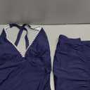 Saodimallsu Womens Tummy Control Tankini Swimsuits 2 Piece V Neck Criss Cross Drawstring Skort Bottom Bathing Suits (Large)