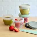 Youngever 18 Pack 1 Cup Small Food Containers with Lids, 8 Ounce Food Storage Containers, Condiment, and Sauce Containers with Lids Labels (Urban Colors)