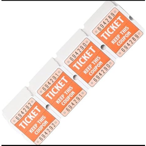 Pack Of 10 L LIKED 200 Raffle Tickets, 50/50 Double Roll Tickets for Event, Raffles, Carnival, Door Prizes and Class Reward (Orange)