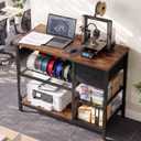 Homieasy 3D Printer Stand with Filament Storage, 39.4" x 23", Rustic Brown