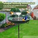 Solar Fountain Bird Bath for Outside Garden Decor,All Metal Hummingbird Bath & Feeder with 5-Prong Base,Standing Bird Feeder for Backyard Birding & Wildlife,Copper Green